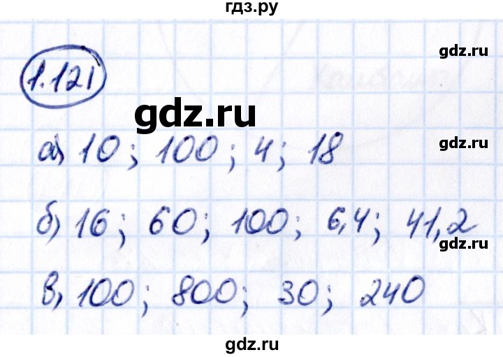 Гдз по математике за 6 класс Виленкин, Жохов, Чесноков ответ на номер № 1.121, Решебник 2021