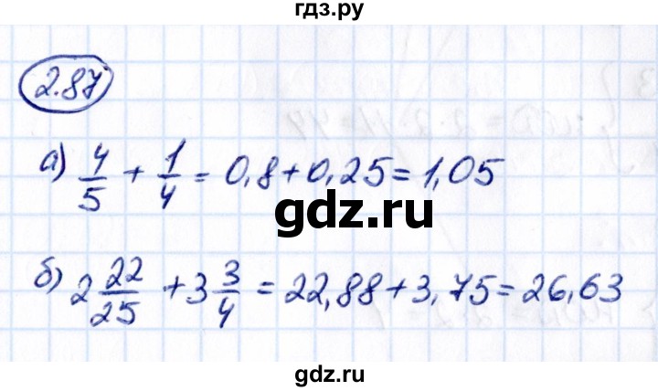 Гдз по математике за 6 класс Виленкин, Жохов, Чесноков ответ на номер № 2.87, Решебник 2021