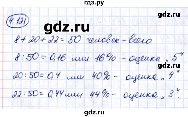 Гдз по математике за 6 класс Виленкин, Жохов, Чесноков ответ на номер № 4.121, Решебник 2021