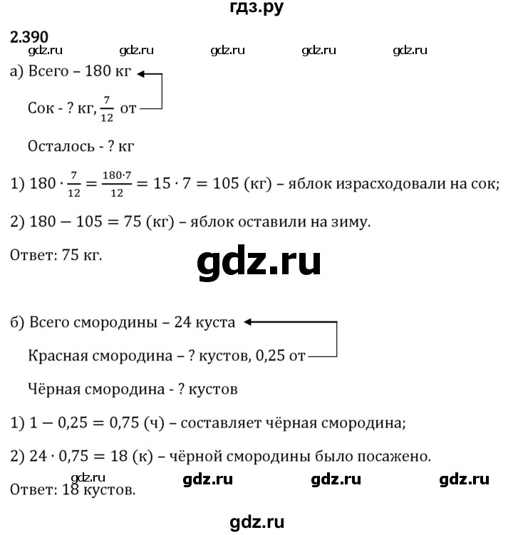 Гдз по математике за 6 класс Виленкин, Жохов, Чесноков ответ на номер № 2.390, Решебник 2026