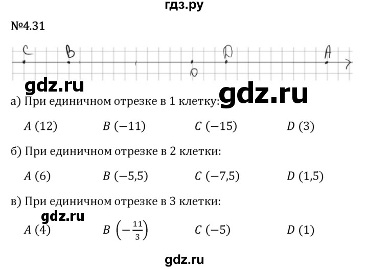 Гдз по математике за 6 класс Виленкин, Жохов, Чесноков ответ на номер № 4.31, Решебник 2026