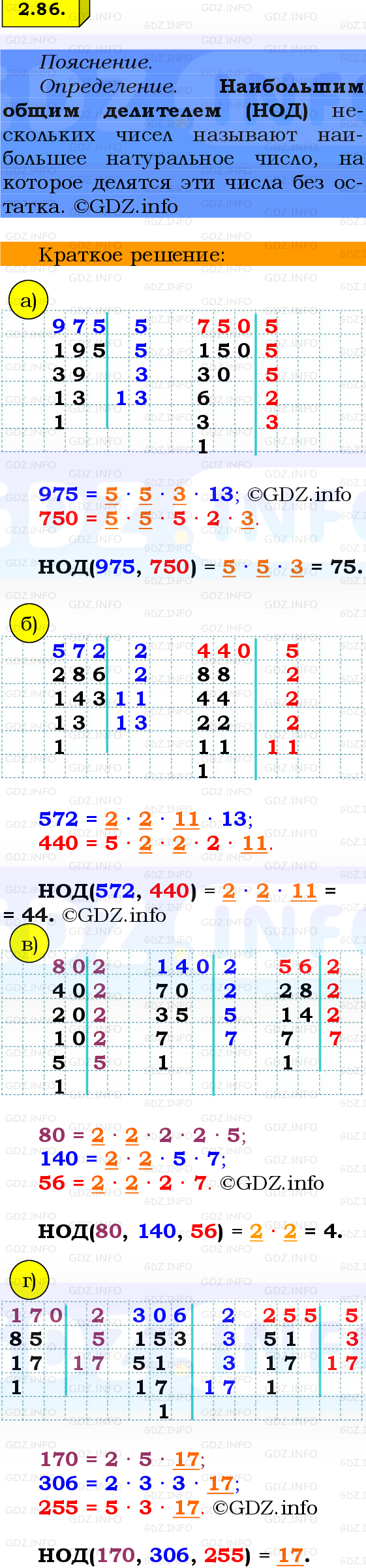 Фото решения 2: Номер №2.86, Часть 1 из ГДЗ по Математике 6 класс: Виленкин Н.Я. 2024г.