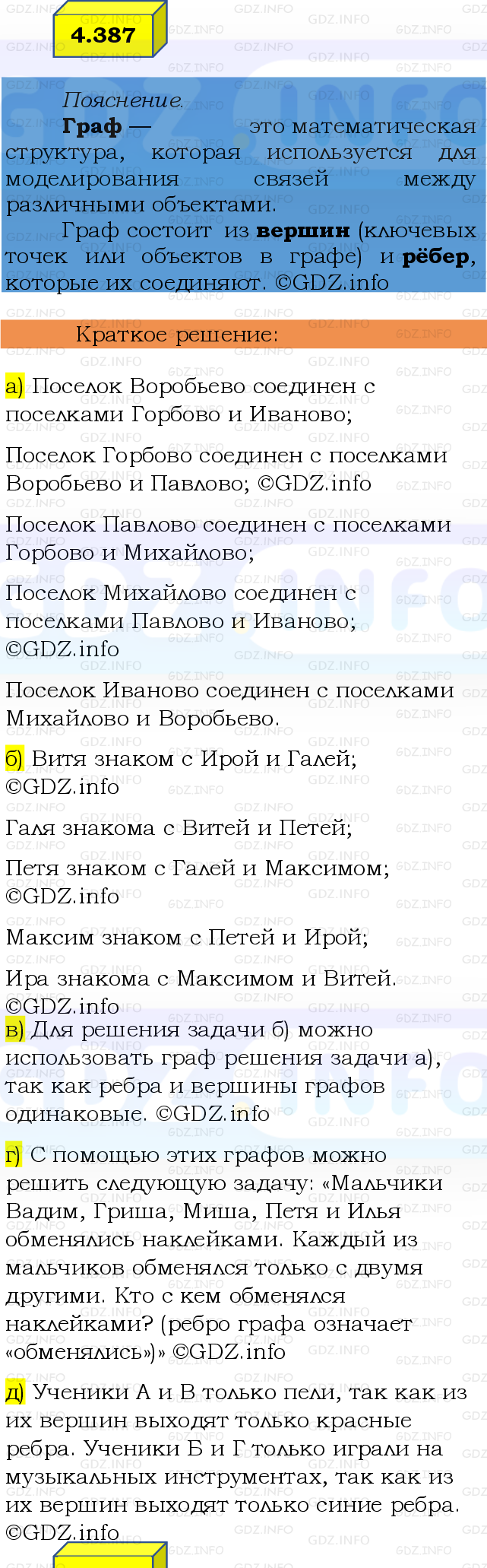 Фото решения 2: Номер №4.387, Часть 2 из ГДЗ по Математике 6 класс: Виленкин Н.Я. 2024г.