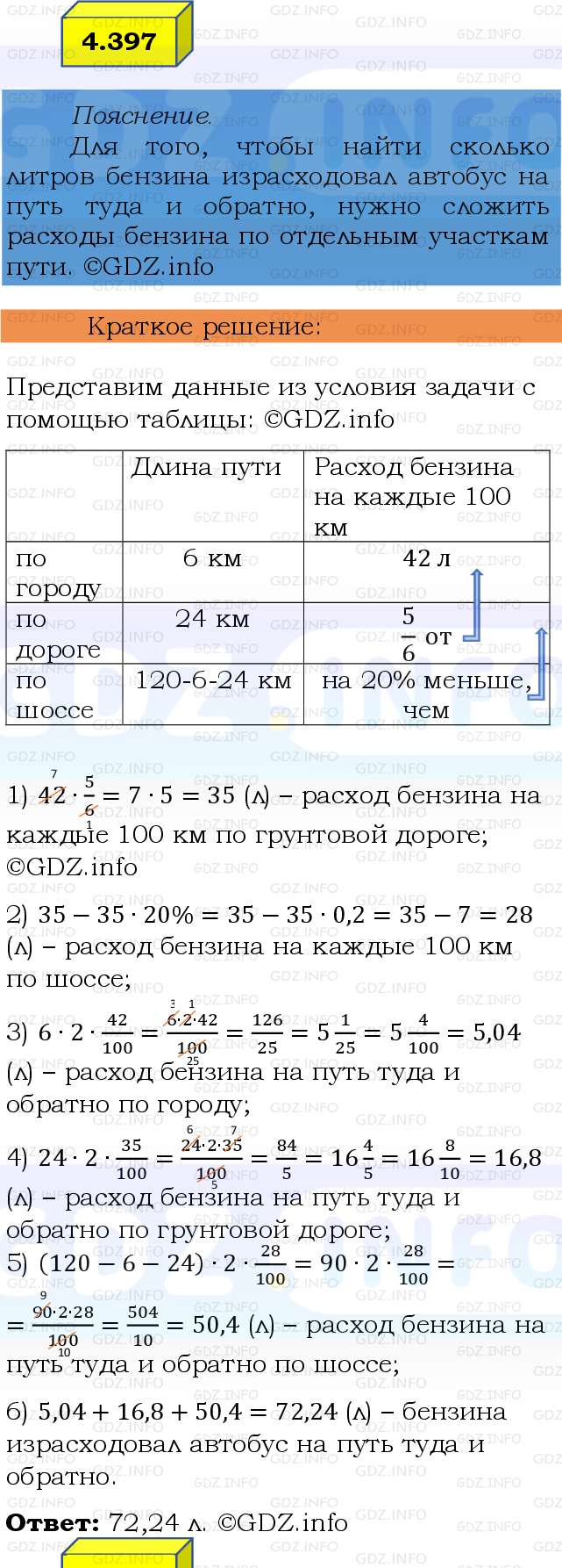 Фото решения 2: Номер №4.397, Часть 2 из ГДЗ по Математике 6 класс: Виленкин Н.Я. 2024г.