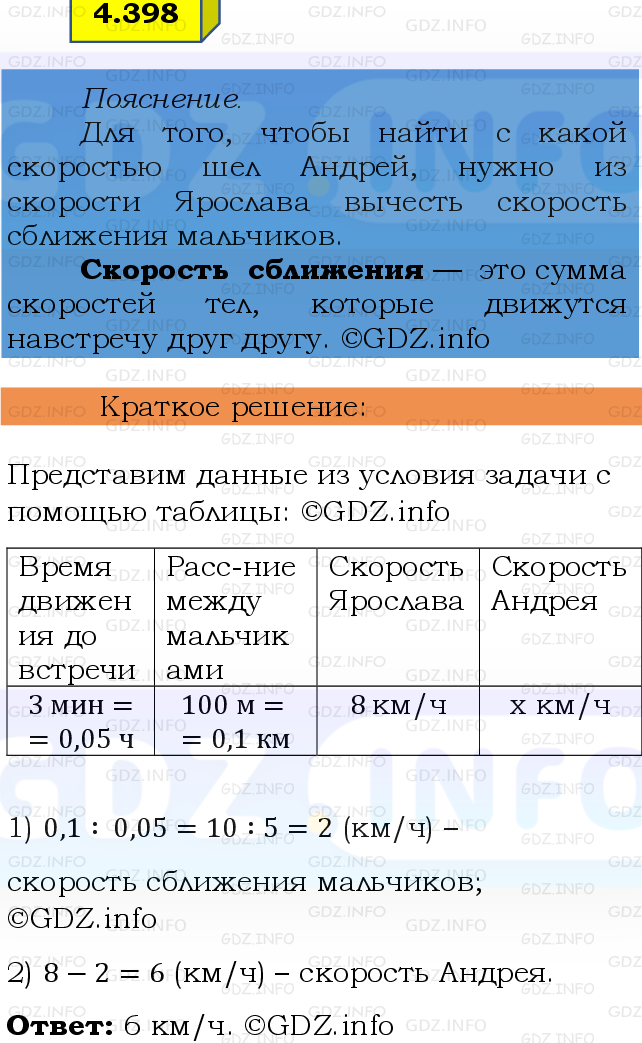 Фото решения 2: Номер №4.398, Часть 2 из ГДЗ по Математике 6 класс: Виленкин Н.Я. 2024г.