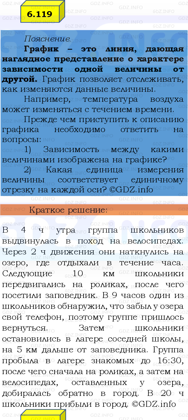 Фото решения 2: Номер №6.119, Часть 2 из ГДЗ по Математике 6 класс: Виленкин Н.Я. 2024г.