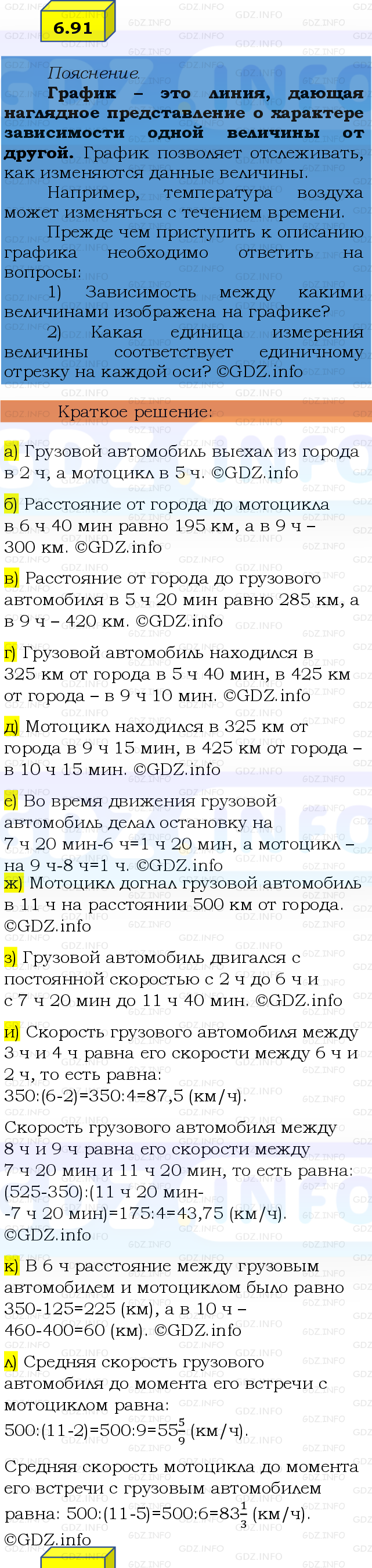 Фото решения 2: Номер №6.91, Часть 2 из ГДЗ по Математике 6 класс: Виленкин Н.Я. 2024г.