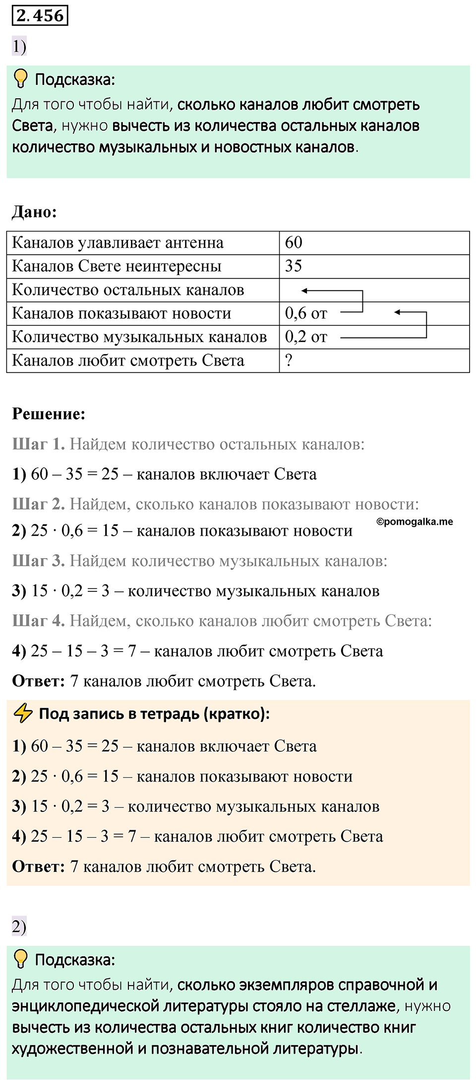 cтраница 104 задача 2.456 математика 6 класс Виленкин часть 1 просвещение ФГОС 2023