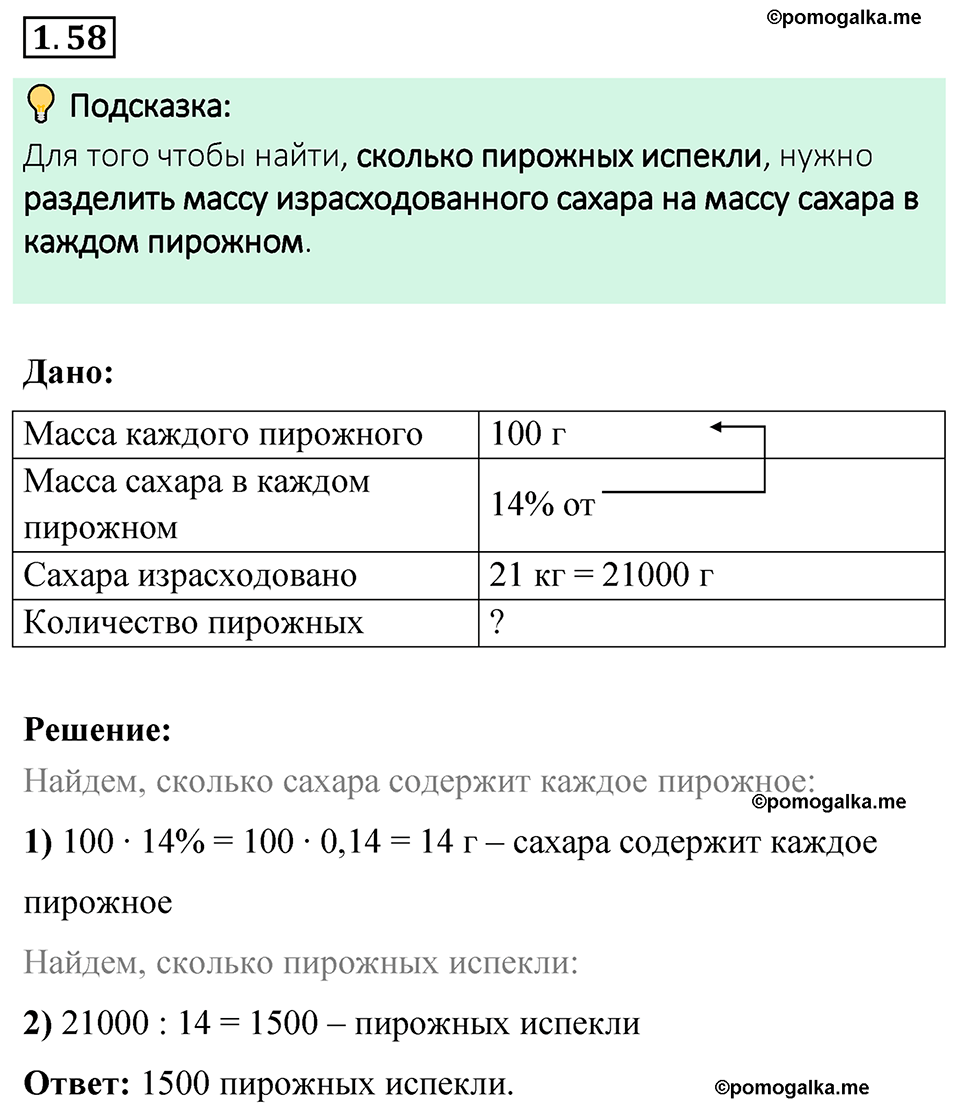 cтраница 22 задача 1.58 математика 6 класс Виленкин часть 1 просвещение ФГОС 2023