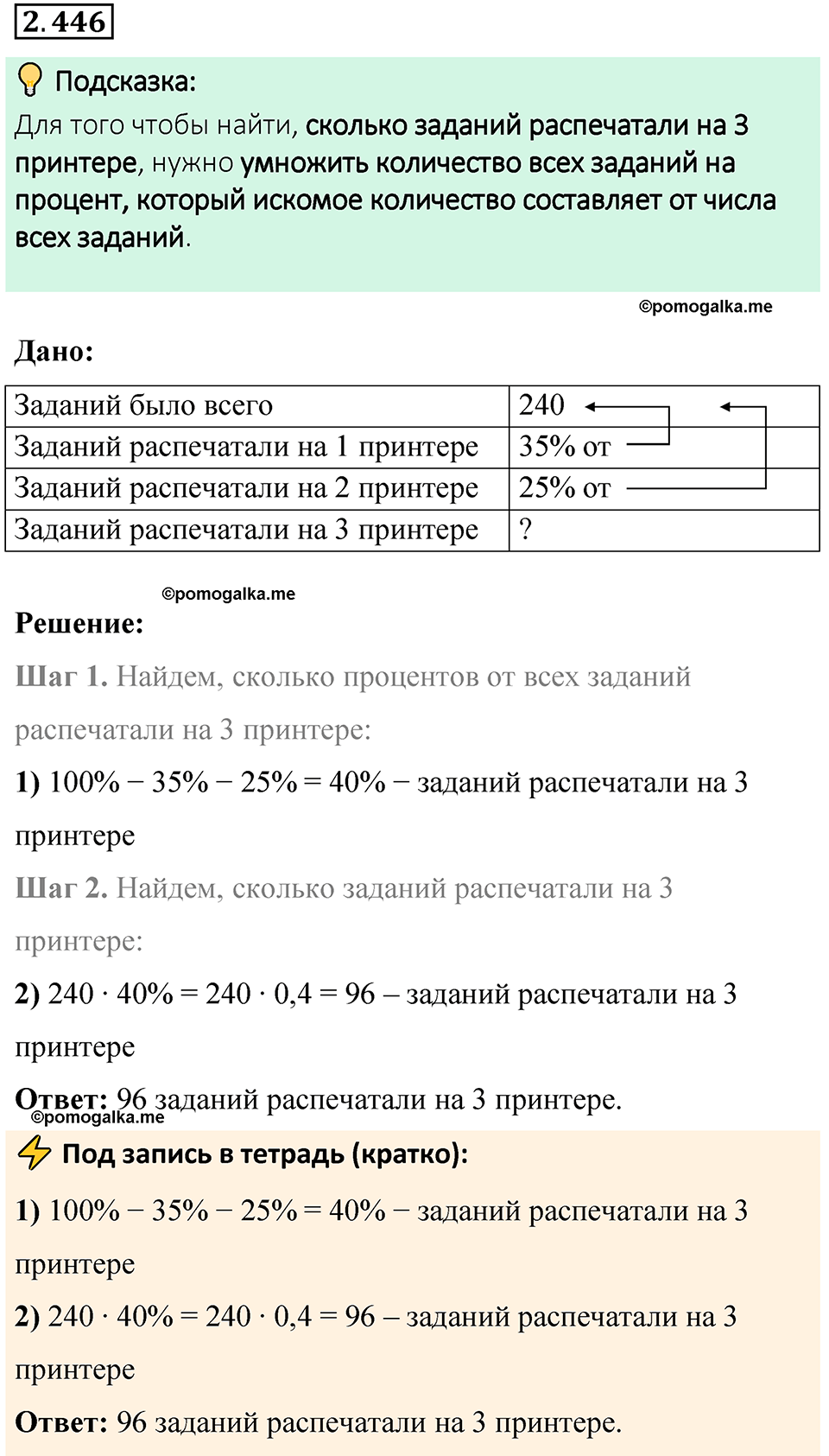 cтраница 103 задача 2.446 математика 6 класс Виленкин часть 1 просвещение ФГОС 2023