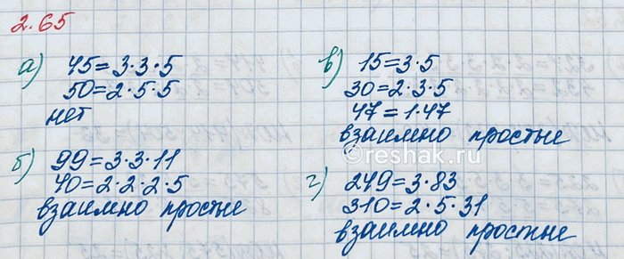 Изображение Найдите наибольший общий делитель чисел: а) 21 и 84;   б) 27 и 81;   в) 32 и 96;   г) 75 и 300.  а) Разложим...